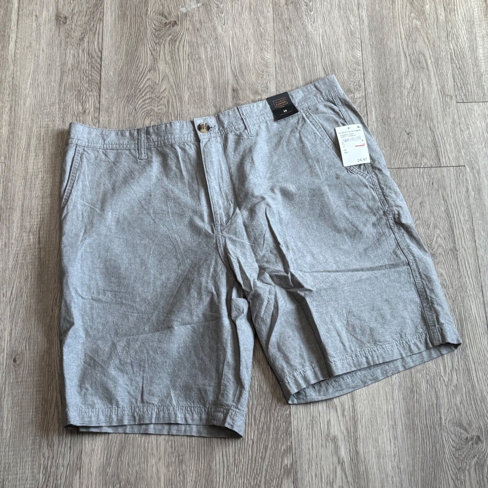 14th & Union Mens Grey Cotton Flat Front Shorts Size‎ 38 NWT